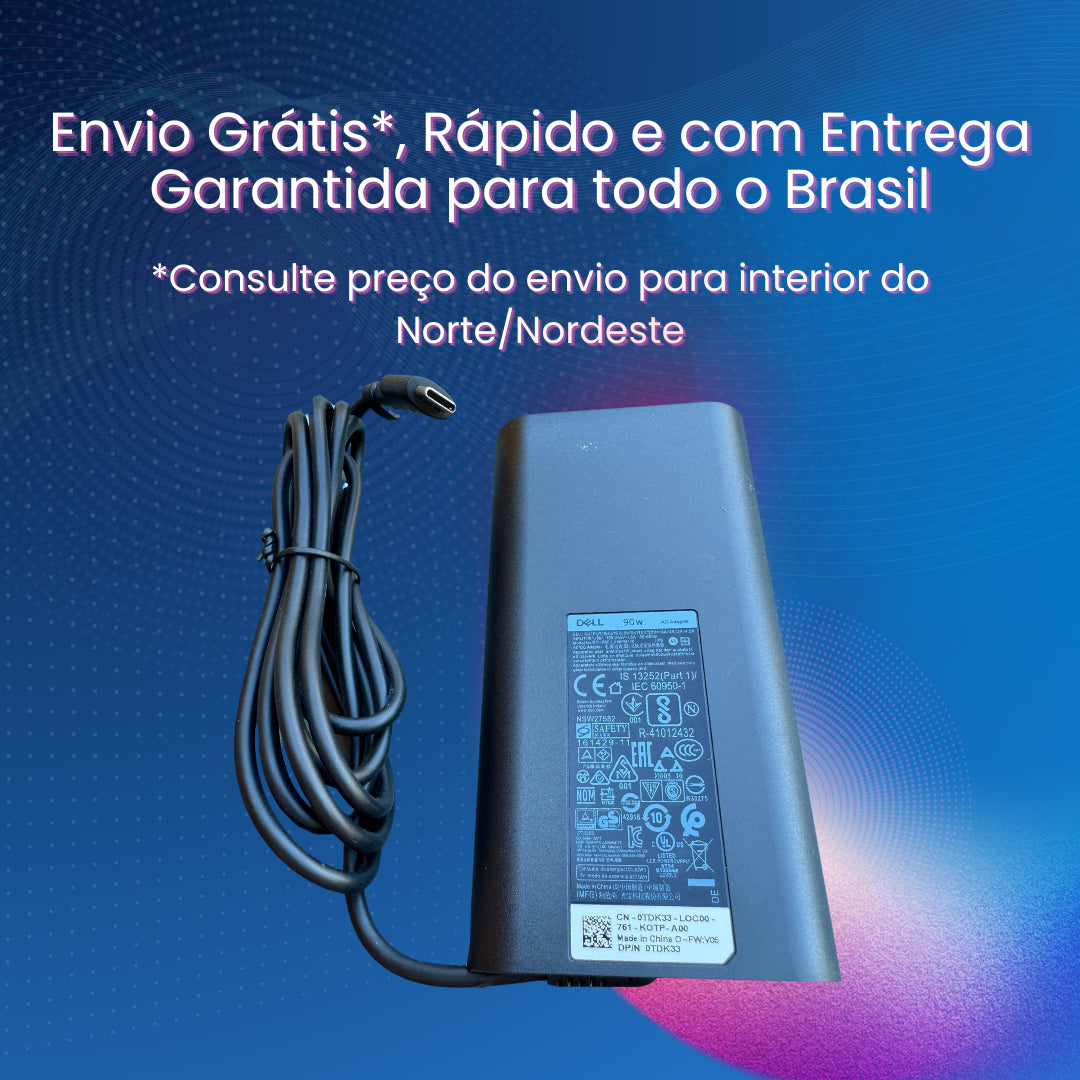Fonte Carregador P Dell Usb-c 90w 20v 4,5a Latitude Tipo C