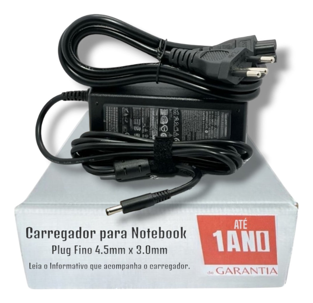 Fonte Carregador Compatível com Dell Inspiron Plug 4.5 X 3.0mm 65w LA65NS2-01 Inspiron 14 5000 (5458) etc.